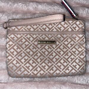 Tommy Hilfiger Beige Monogram Wristlet